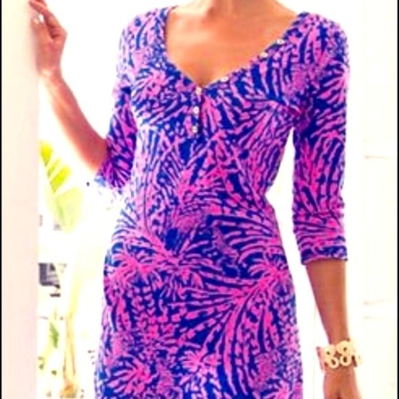 lilly pulitzer pink and blue dress
